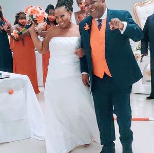 David’s Bridal A Line Strapless Wedding Gown